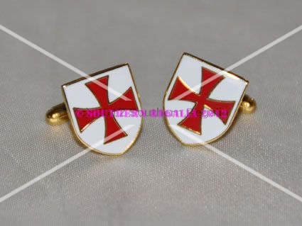 Knights Templar Cross Shield Cufflinks - Click Image to Close
